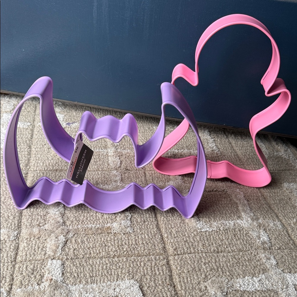 Pink Ghost & Purple Bat Decorations - NWT